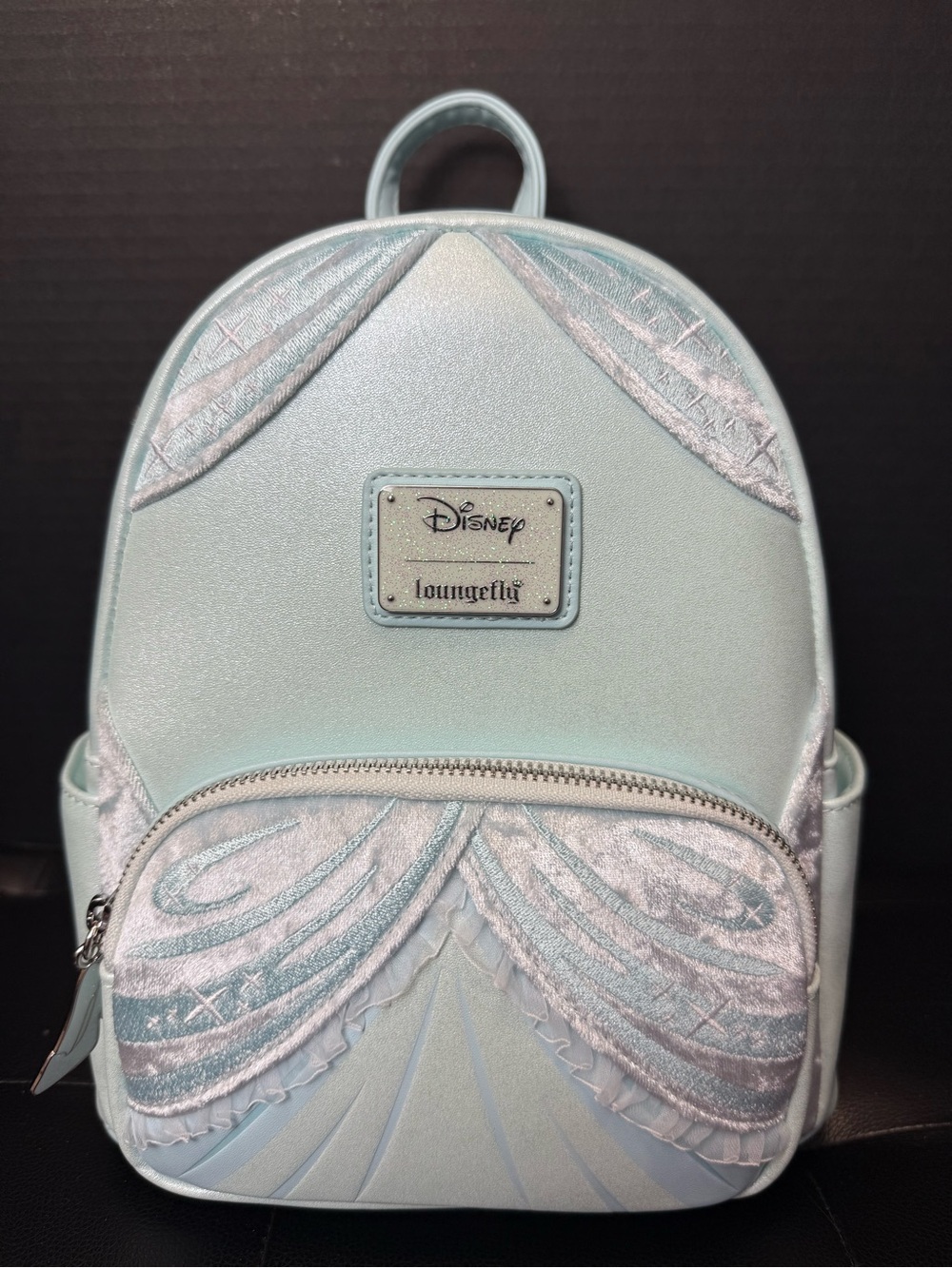 Loungefly Shimmery Light Blue & Silver Princess Mini Backpack